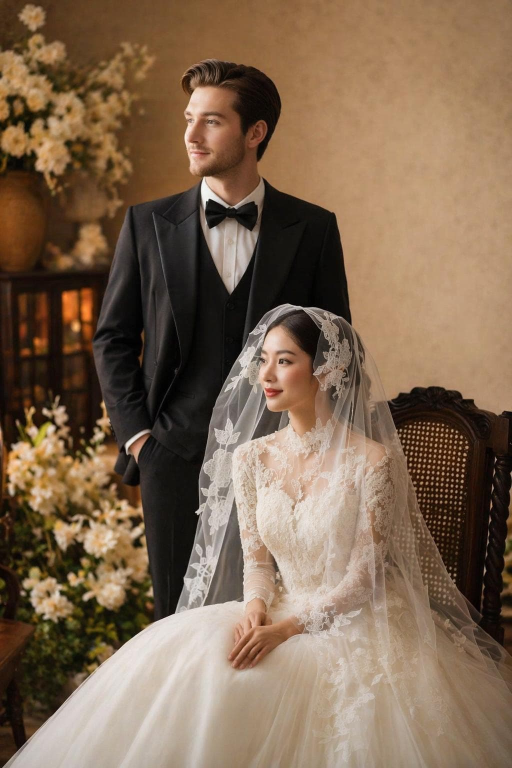Lace Elegance — AI wedding portrait sample