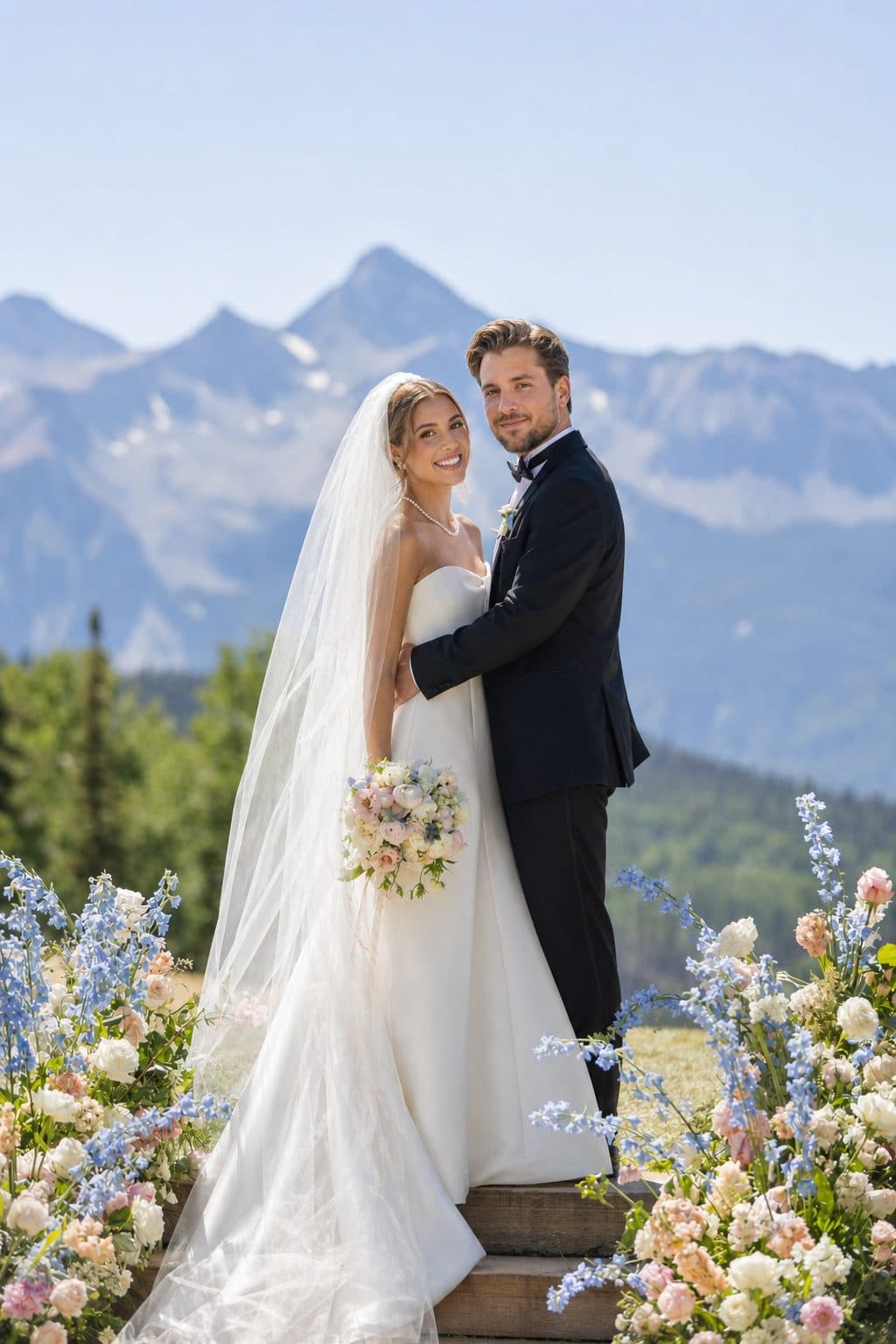 Alpine peaks, wildflowers, and open sky