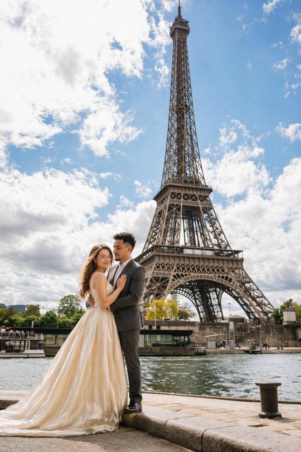 Paris Eiffel Tower — AI wedding portrait sample